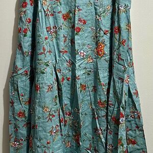 Buykud Elegant Floral A-Line Dress in Teal (737)